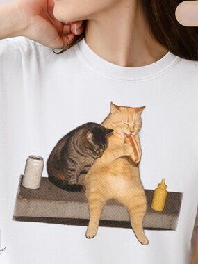 Funny Retro Cat Tee, Cat Mom Gift, Cute Cat Tee